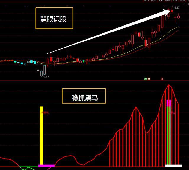 通达信捕捉黑马牛股指标系列四出现黄柱就是黑马起爆信号