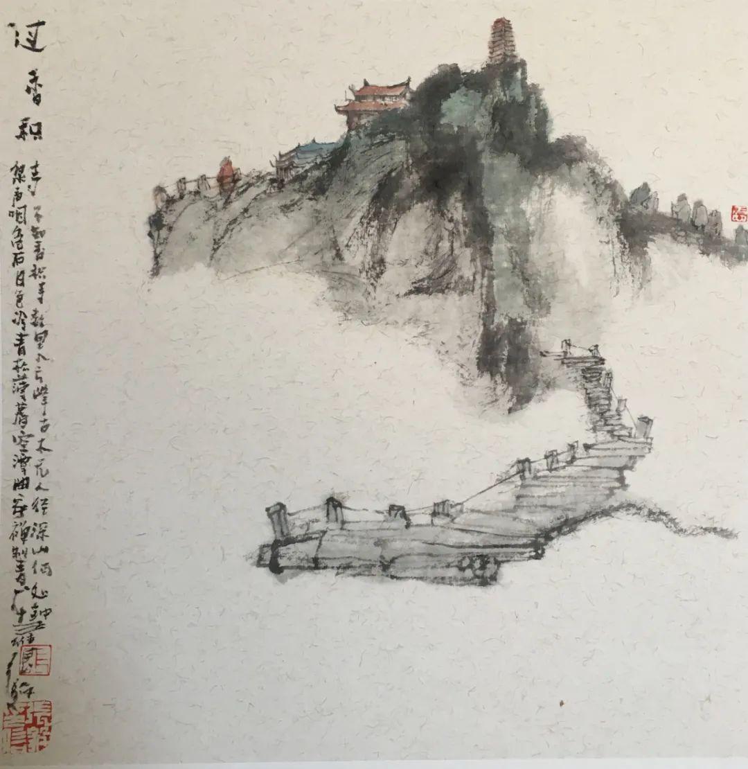 张毅《过香积寺》此处请横屏观看油画展区《春到华山》潘晓东《秦岭