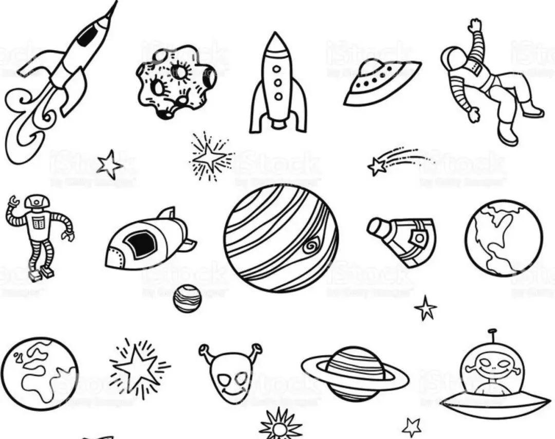 手绘卡通可爱简笔画星球宇航员星设计图__卡通设计_广告设计_设计图库_昵图网nipic.com