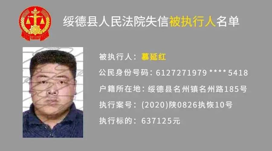 榆林又公布了一批"老赖"名单_绥德县