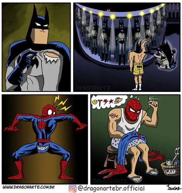 超级英雄也搞笑：炫富的蝙蝠侠，倒霉的蜘蛛侠，华丽的枕头大战_时候