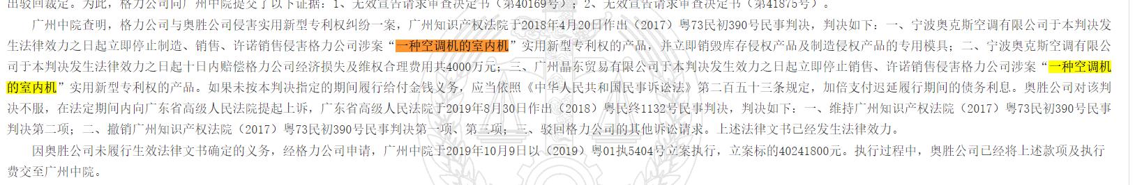 格力赢了！奥克斯被判恶意侵权，被判赔偿4000万