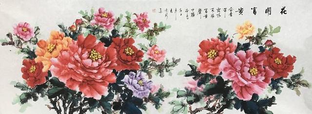 现代知名国画派女画家曾素珍——花开富贵 国色天香