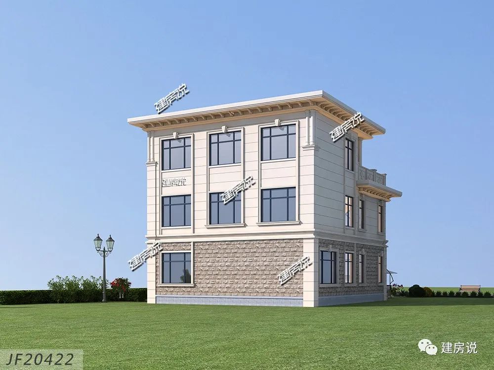 农村建房图纸:占地130平的欧式别墅,农村房子都建这么