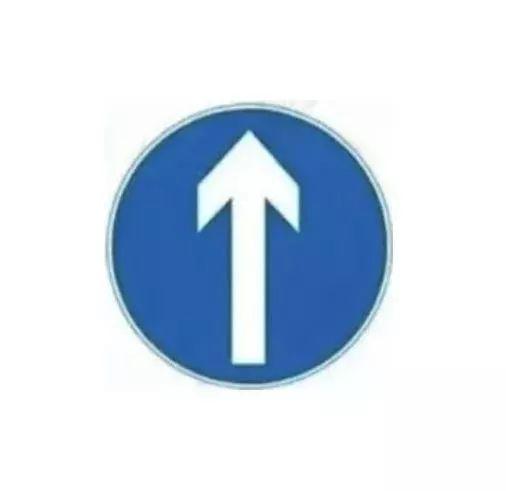 圆形的篮框表示直行,车辆行驶到这一路段时不可转弯,只能直走.