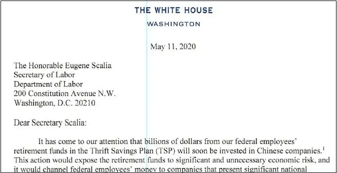 继续甩锅，特朗普指示联邦退休金别投A股