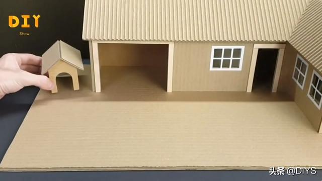 纸板模型作品,花园房屋模型的制作方法,简单又有创意!