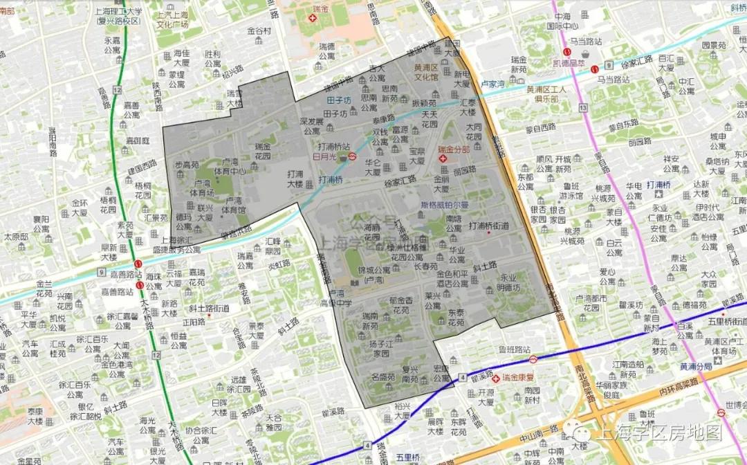 2020年最新上海黄浦区学区房地图(初中)