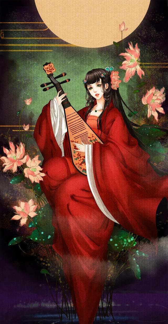 古风壁纸:红衣似火 倾国倾城