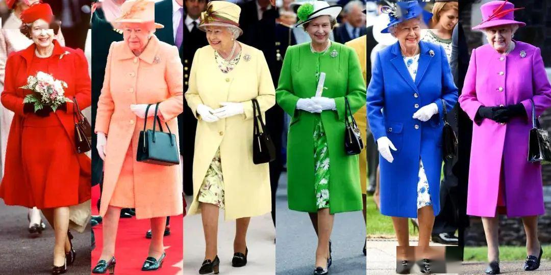 △"彩虹女王"伊丽莎白二世就是穿亮色套装的经典