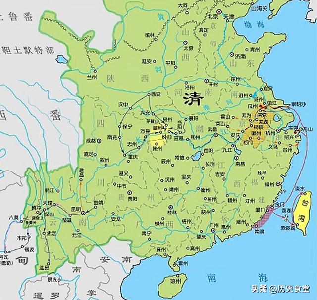 地图君:南明的版图被清朝一点点吃掉,最后仅剩台湾
