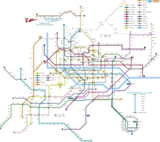 广佛地铁远期路网示意图 来源于网络
