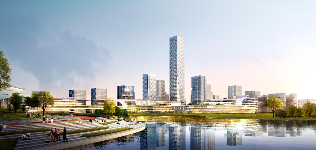 以国际门户化,环境共生化,tod一体化为规划理念,建立空港新城ccid中央