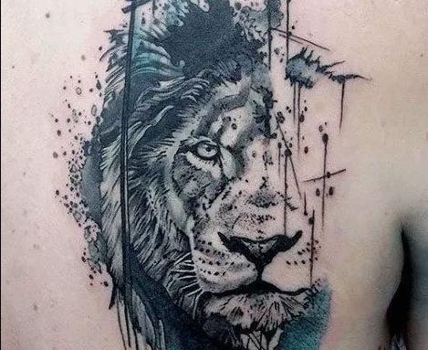 狮子是神圣的动物和四狮一样, 在印度纹身图案被认为是,护佑,守护的