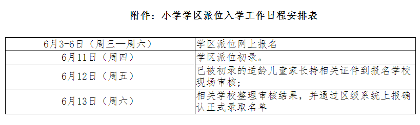 北京西城区2020年小学学区派位入学报名政策公布