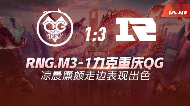 春季赛快讯：RNG.M3：1力克重庆QG，凉晨廉颇走边表现出色