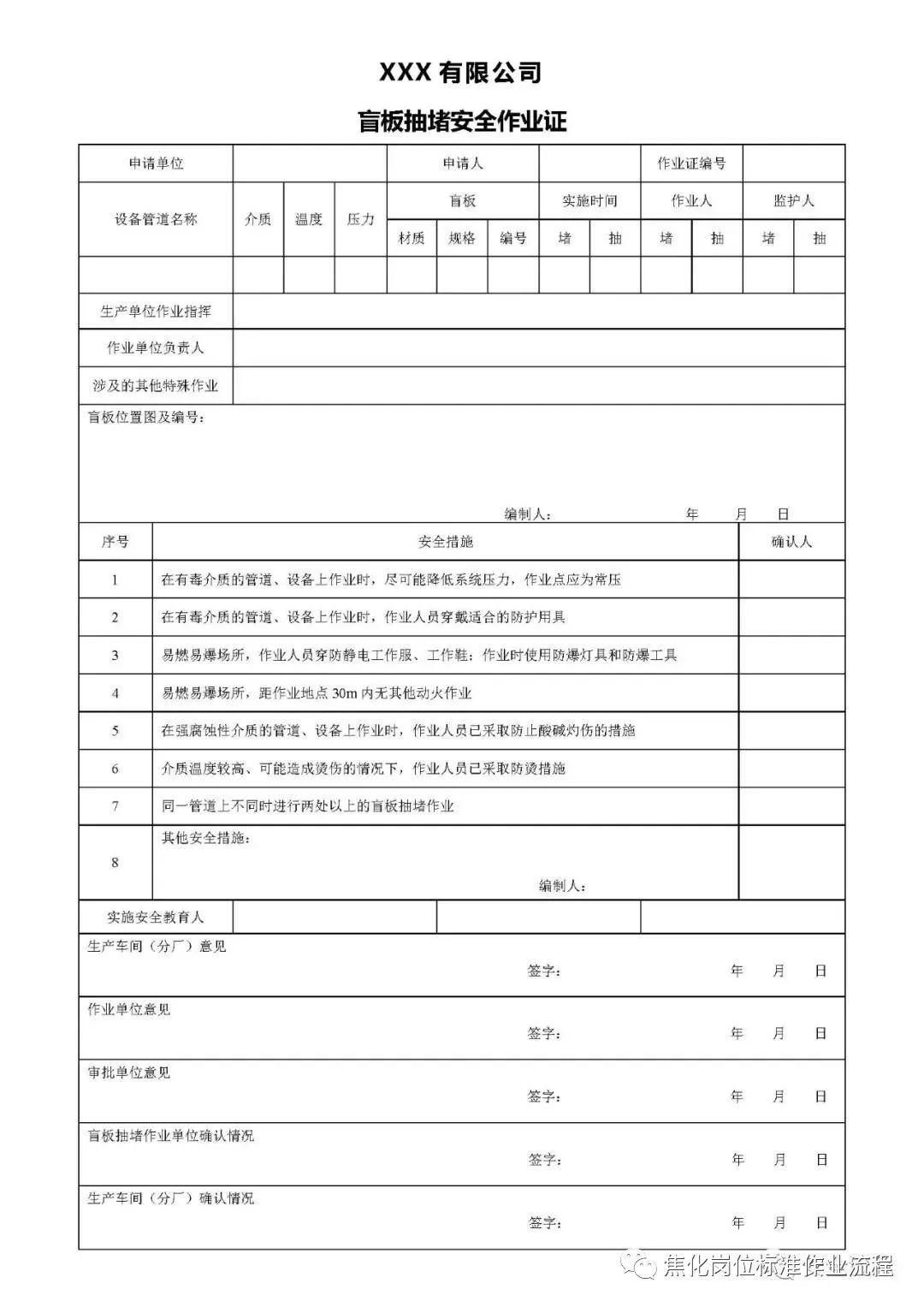 附件:盲板抽堵安全作业证介质温度较高,可能造成烫伤的情况下,作业