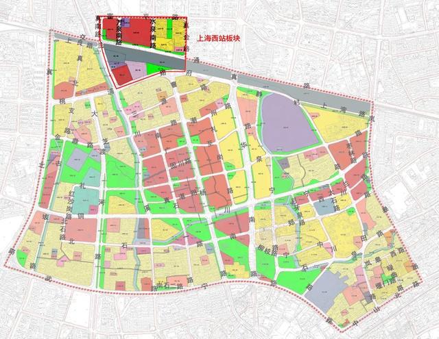 △真如城市副中心北核心上海西站板块用地规划图 真如城市副中心北