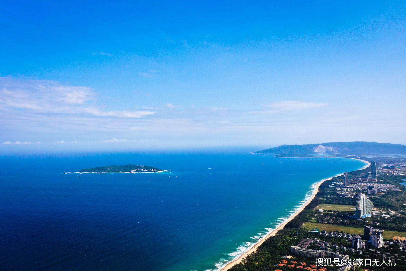 航拍中国南海之滨三亚东疆门户海棠湾美景