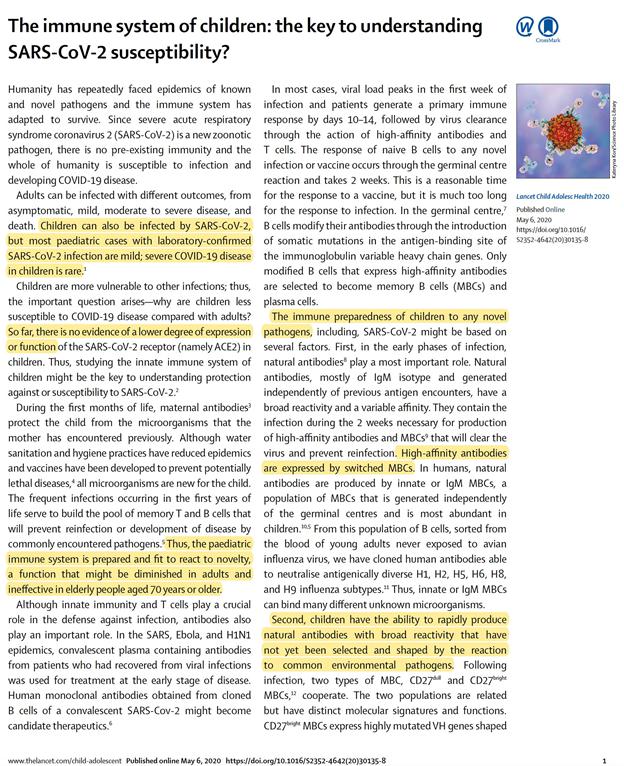 医学界|必读|全球医学界非常担忧新冠病毒感染儿童和学生
