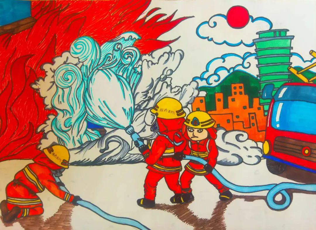 【小画家】 快来欣赏吧！第三届儿童消防绘画作品展示（二）_彩笔