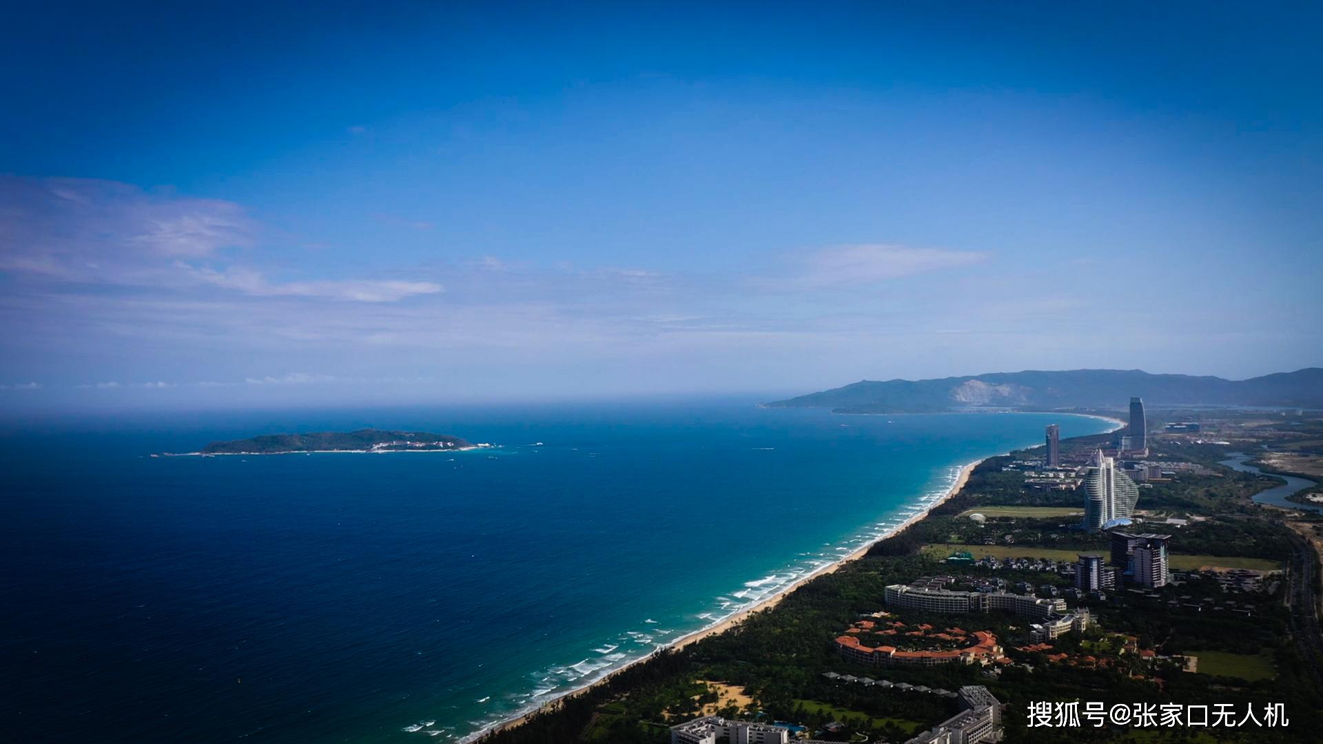 航拍中国南海之滨三亚东疆门户海棠湾美景