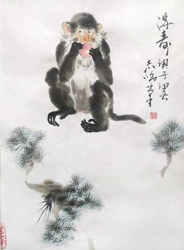 画家常志强笔下的猴子作品欣赏