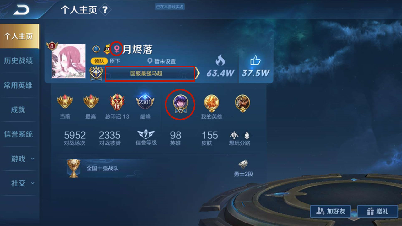 王者荣耀"最诡异"榜一!打开主页虽只有1国服,2职业却不得不臣服