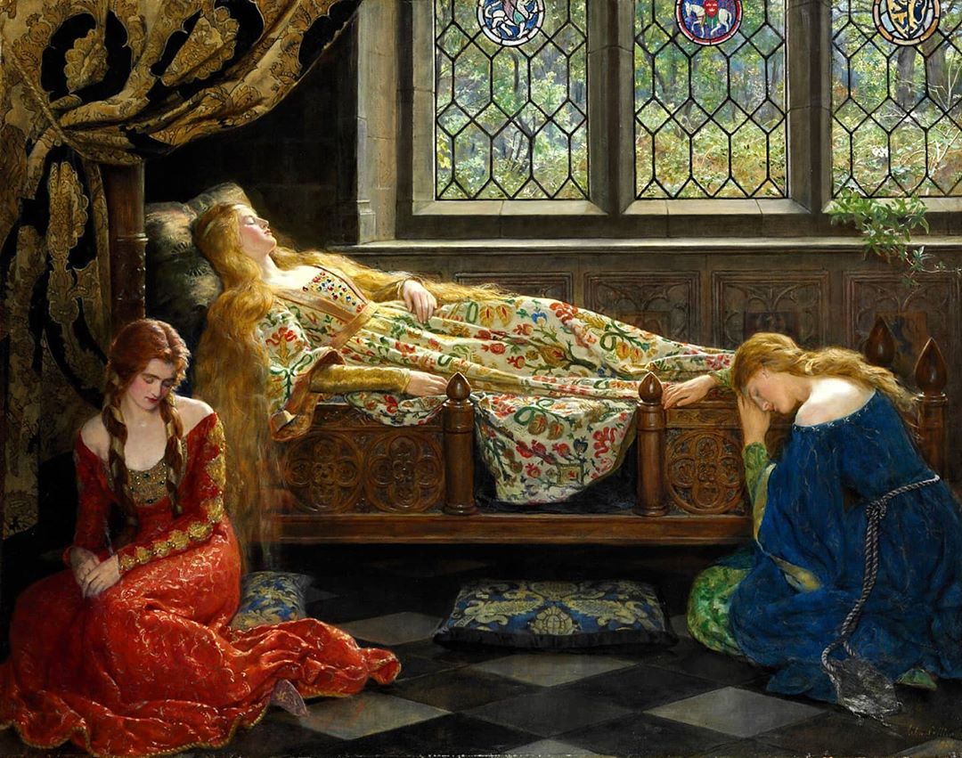 1/ 12 拉斐尔前派画家约翰·柯里尔(john collier)油画《睡美人》