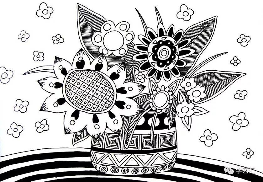 儿童线描画,线条也疯狂