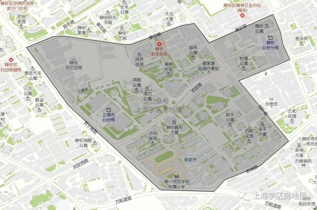 2020年最新上海静安区学区房地图小学