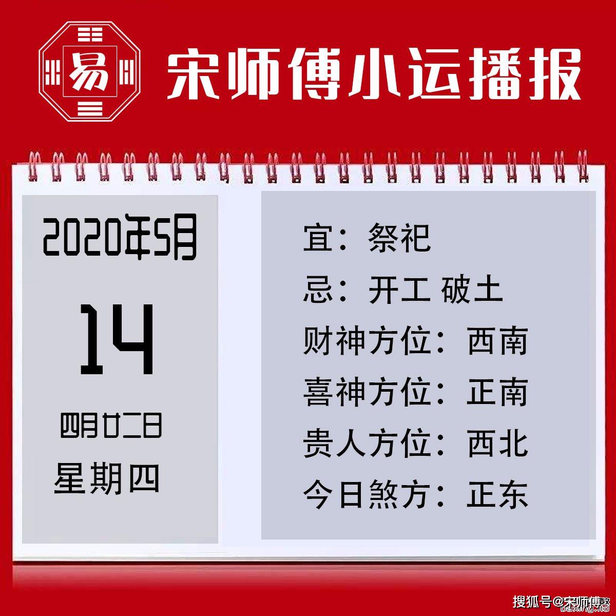 农历:二零二零年 四月廿二日今日干支:庚子年 辛巳月 丁巳日今日星座