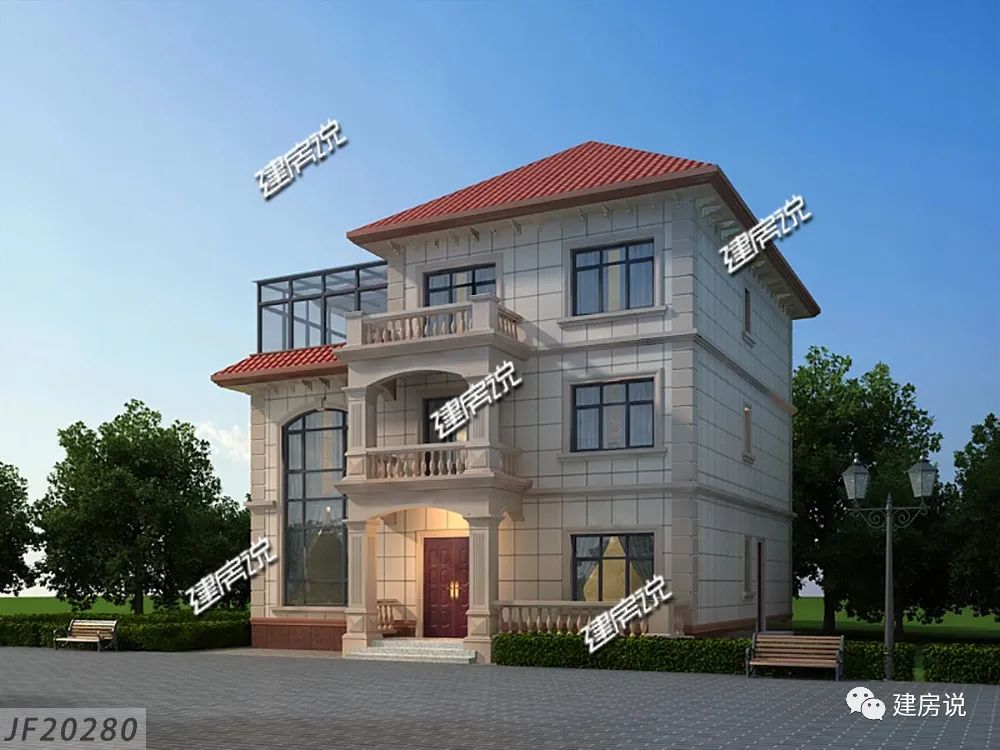 农村建房图纸:设计别墅我们是专业的,带阳光房的农村别墅,幸福感十足