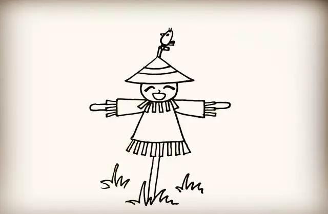简笔画儿童简笔画之稻草人