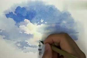 水彩绘画:简单易学,教你画出漂亮的天空水彩风景画!