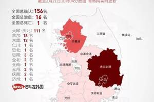韩国新冠肺炎最新疫情地图! (截至2月21日10点04分数据)图片