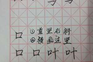 口字旁,叶,偏旁部首,硬笔,习字,独立精讲,书写要点提示