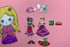 迪士尼公主贴纸换装秀:叶罗丽灵公主给两位纸娃娃换装,好漂亮