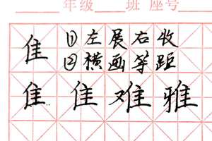 隹字旁,难,雅,偏旁部首,硬笔,习字,独立精讲,书写要点提示