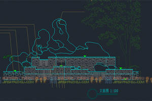 康王河湿地公园仿真假山cad施工图细节