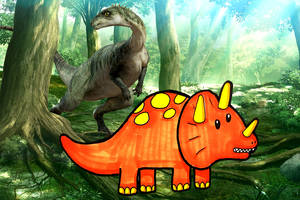 恐龙简笔画,你知道角最长的恐龙是什么吗?画一只萌萌的三角龙!