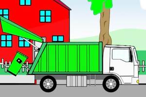 儿童卡通玩具组装 认识垃圾车 道路清洁车清理道路垃圾 宝宝早教