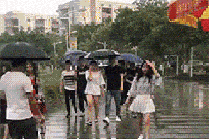 搞笑gif:这电梯真的是太挤了,看把妹子都挤成啥样了!