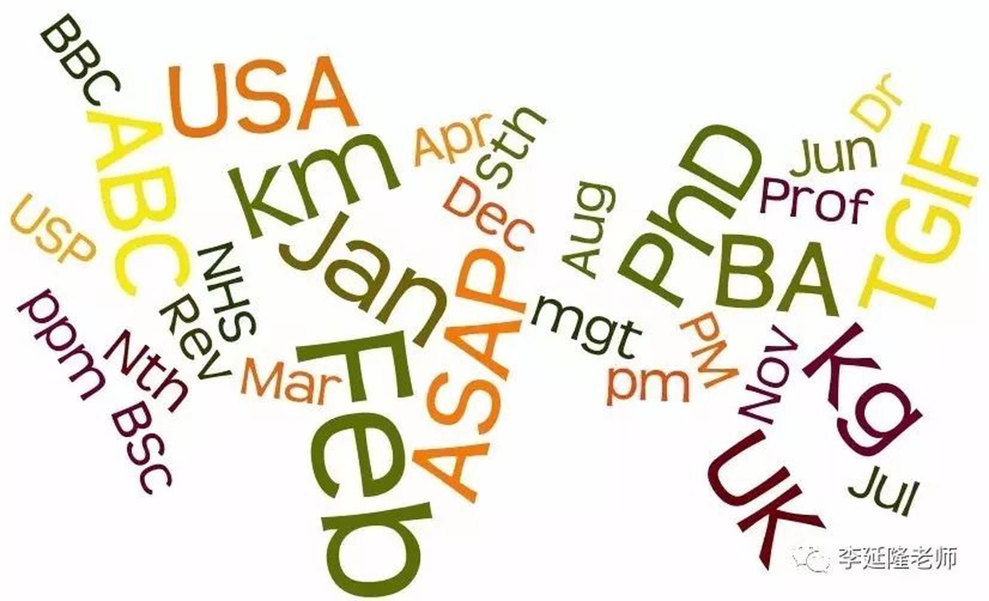 英文中常见的缩写语 [口语+书面语]