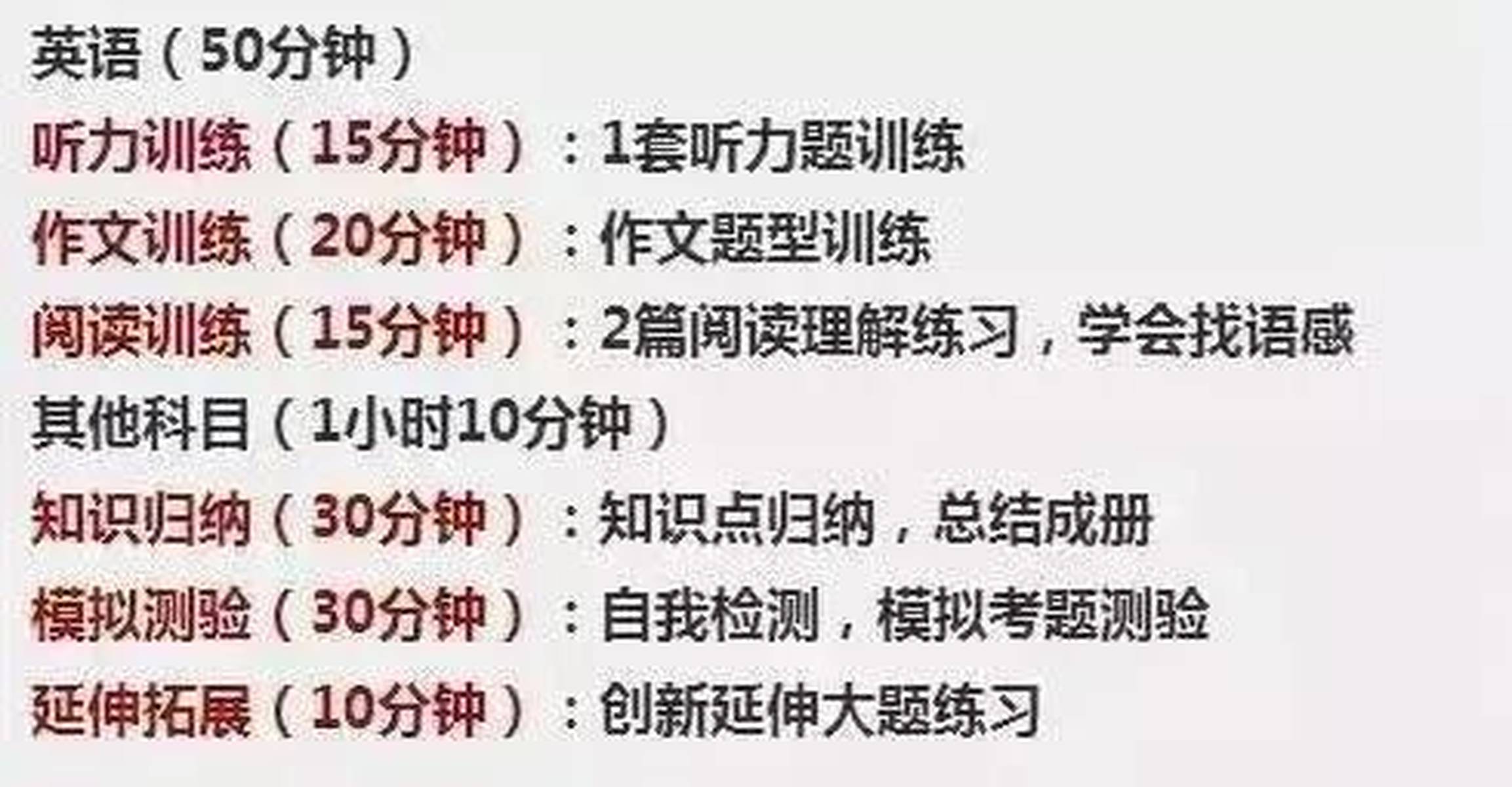 这份初中学习规划表+每日计划表被超过1000位学霸收藏