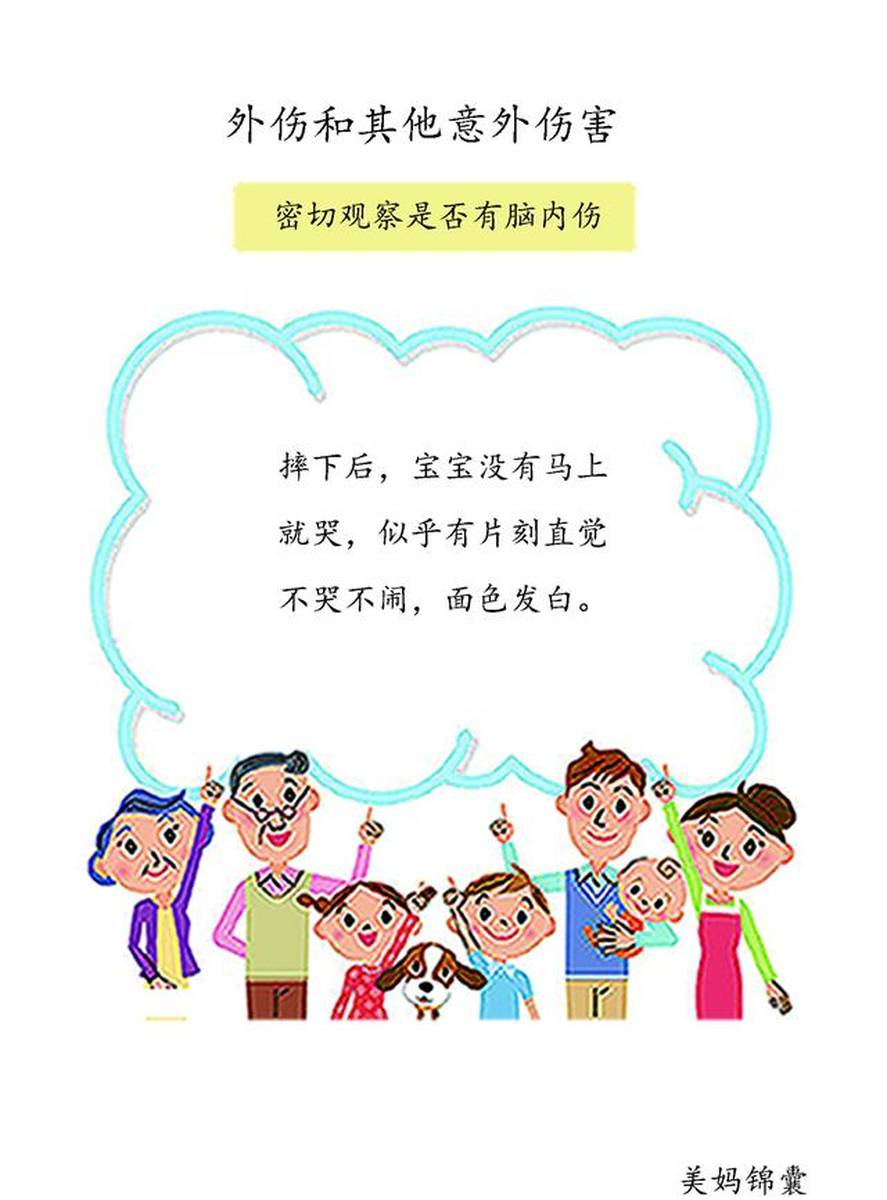 仔细观察宝宝的摔伤后反应是否有脑内伤？