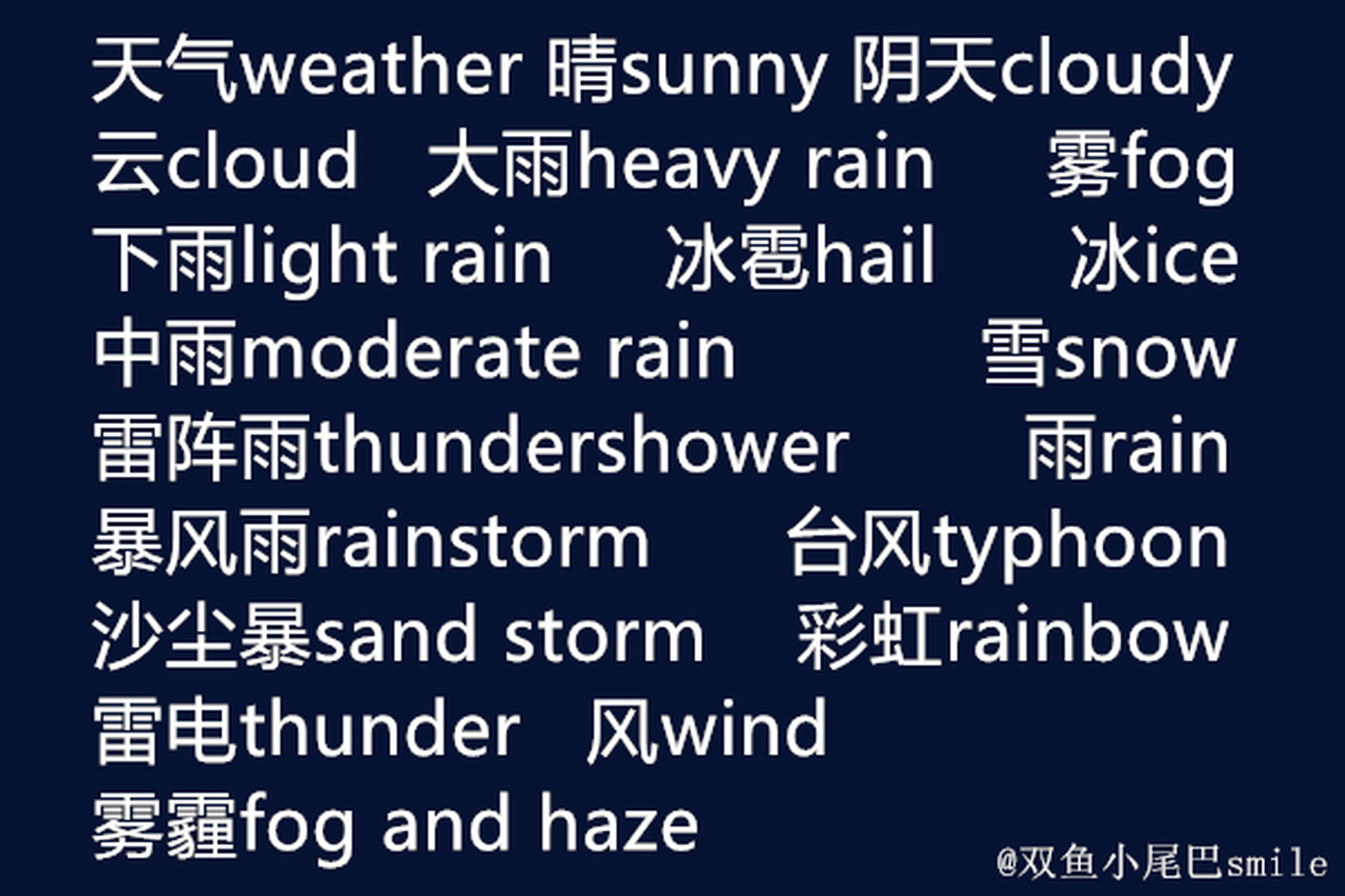 英语学习，英语单词归纳总结：时间，季节，天气
