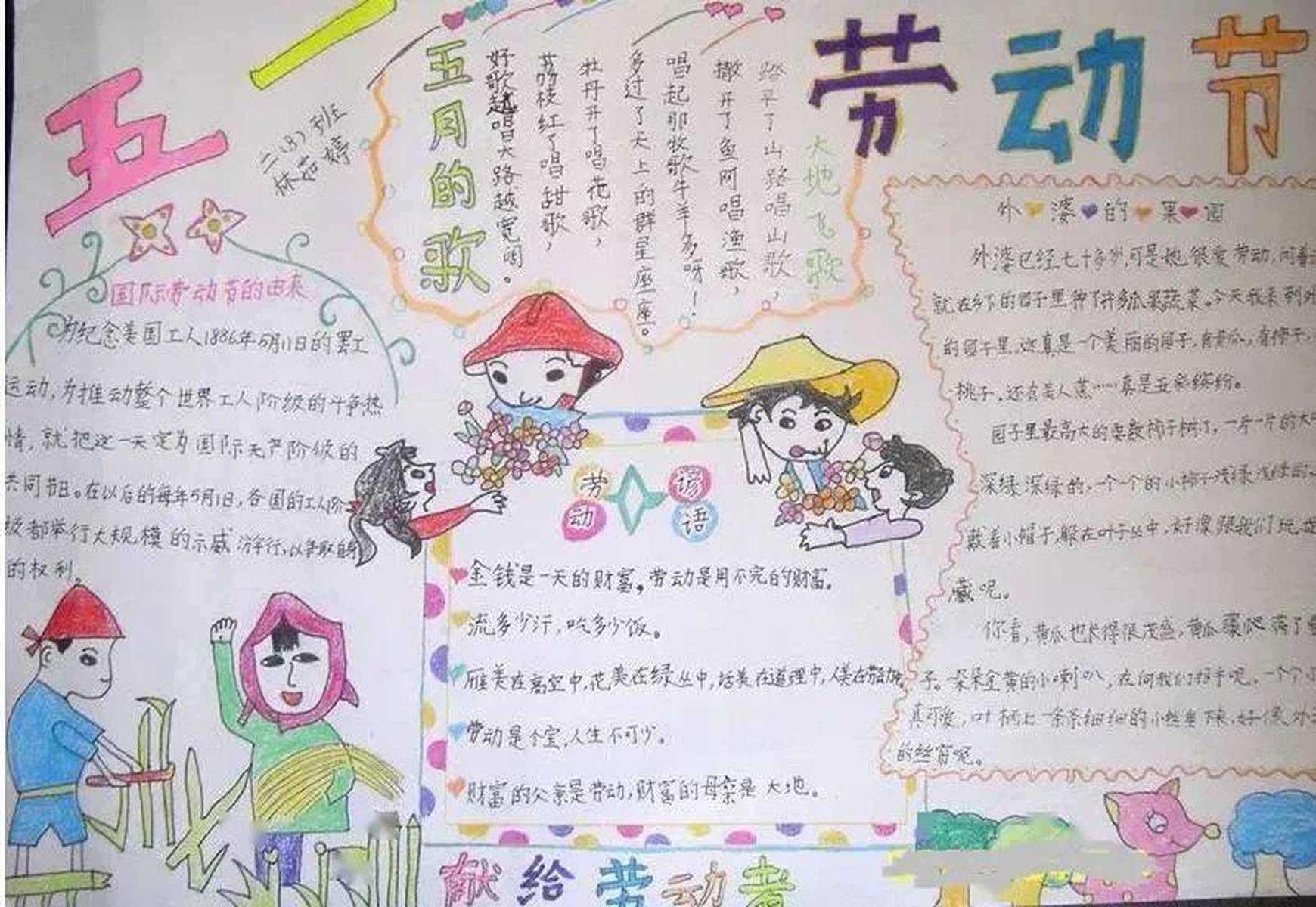劳动节主题丨手抄报排版参考+内容素材超全汇总，速度获取！
