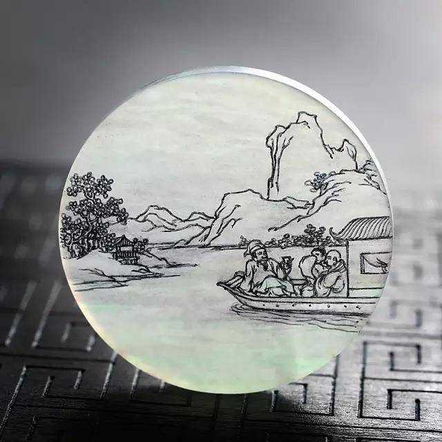 寄情山水之间,翡翠山水牌欣赏,江山如画!