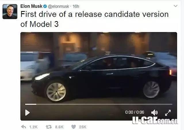 特斯拉执行长elon musk日前透过社群媒体,皆是其试驾准量产版本的简短